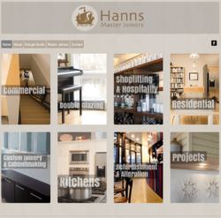 Showcase website for Master Joinery business with search engine optimisation via keyworded consumer advice pages.